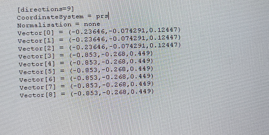 b vector table imported in simens for diffsuion data acquisition 