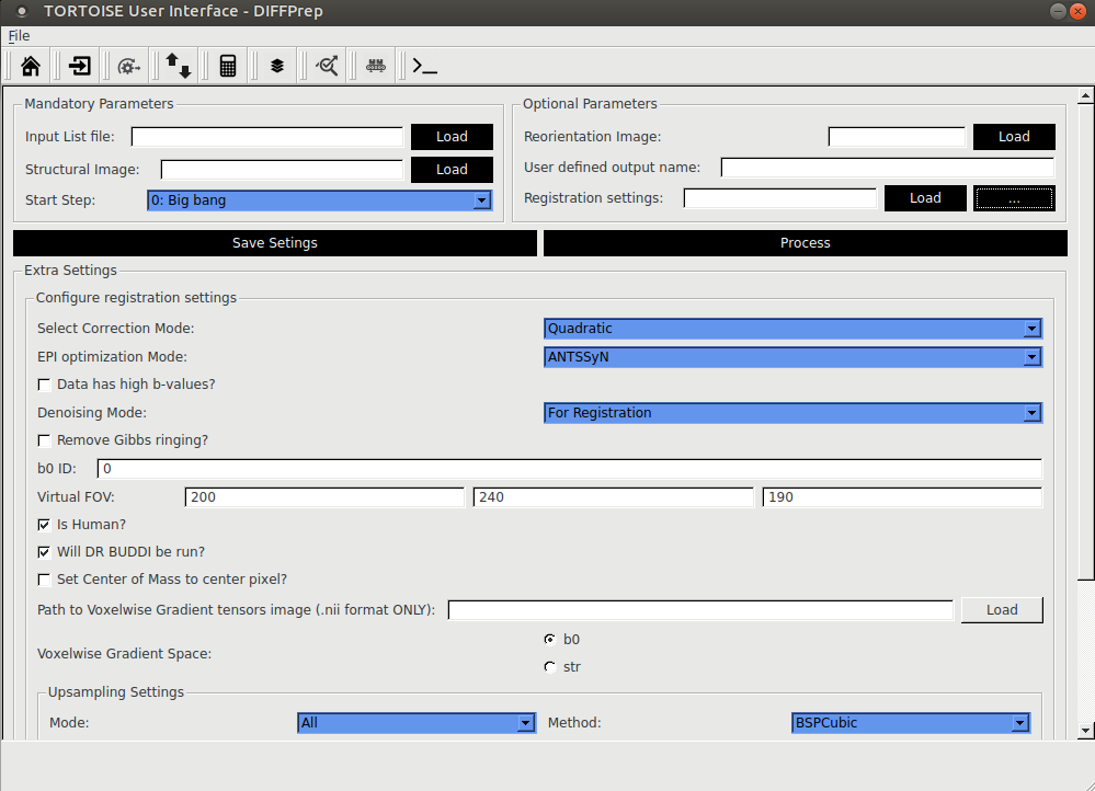 13.2. screenshot of DIFFPrep GUI additional settings